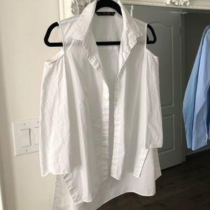 ZARA Shoulder cut out white Dress shirt
